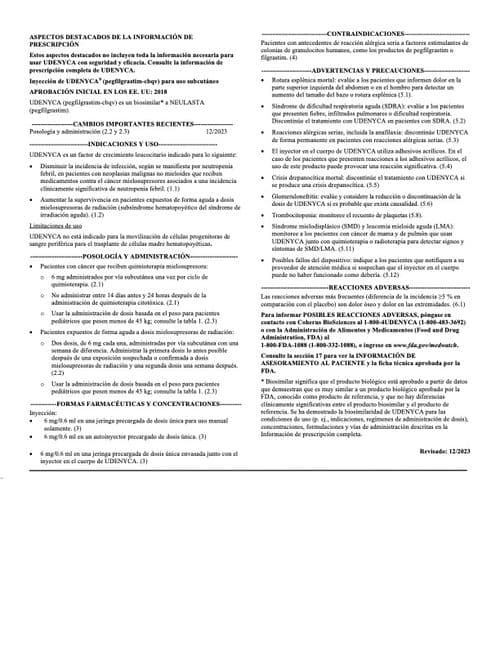 Información de Prescripción en español